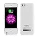 Leadtry 4200mah Iphone 5 5s 5SE Universal Slim Case Rechargeable Portable Charger Case Outdoor Moving External Battery Backup Case Cover with 4 LED Lights Built-in Pop-out Kickstand Holder (White)
