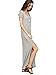 Verdusa Women's V Neck Side Pockets Split Hem Beach Long Maxi Dress A&Grey XL