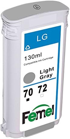 FEMEL Compatible Ink Cartridge Replacement for HP 70 / C9451A for HP DesignJet Z2100 Z3100 Z3100ps GP Z3200 Z3200ps Z5200 Z5400 Photo Printer ( Light Gray )