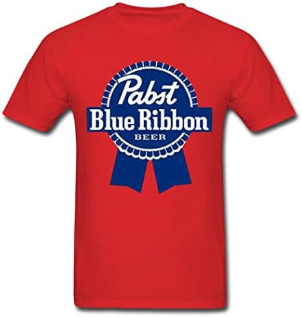 Catsmini Custom Printed Men's Blue Ribbon Logo T-Shirts Medium