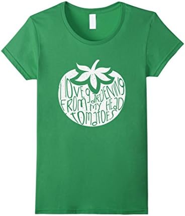 Womens I Love Gardening From My Head Tomatoes - Funny Gardening Tee Medium Grass