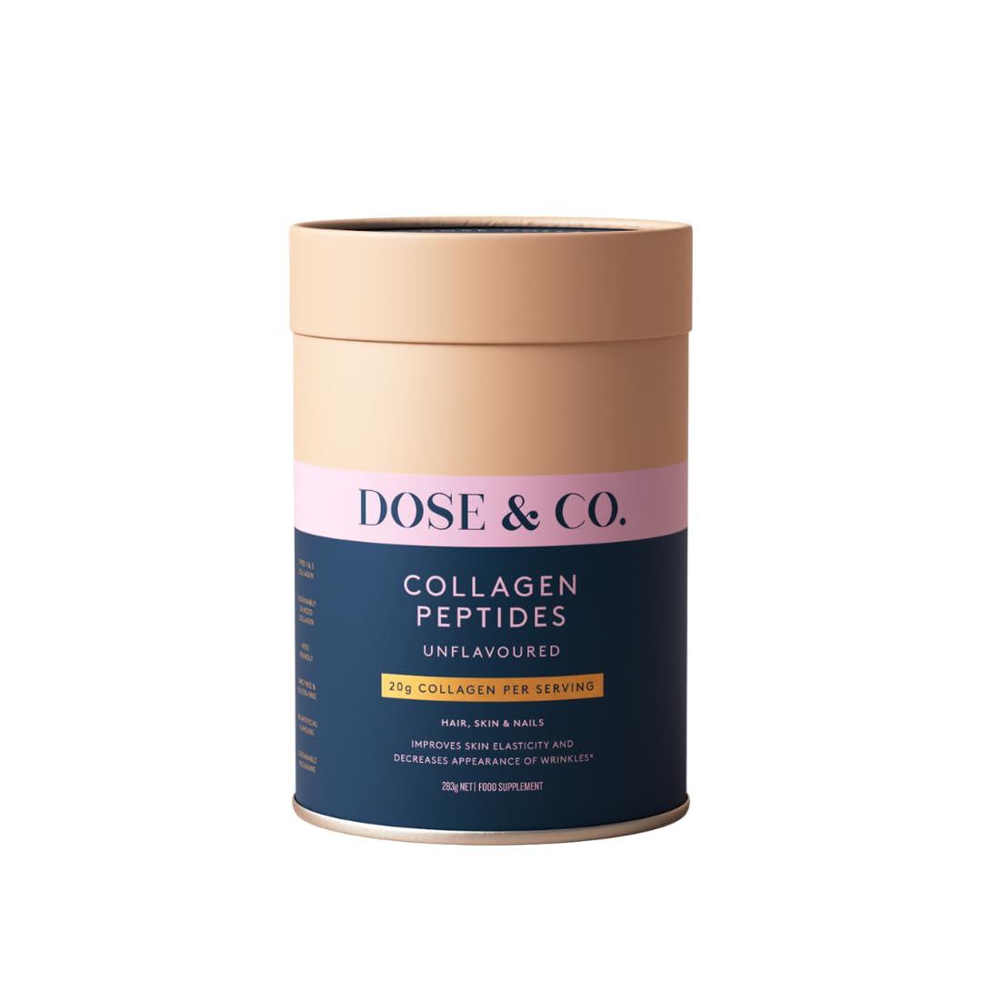 Dose & Co Pure Collagen Peptides Powder, Unflavoured – 283g | VERISOL® Hydrolysed Collagen Type I & III with 12g Protein per Serving | Supports Skin, Hair & Nails