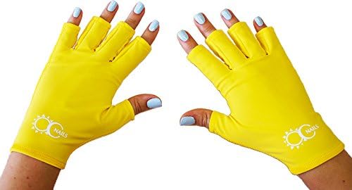 OC Nails UV Shield Glove (SUMMER YELLOW) Anti UV Glove for Gel Manicures with UV/LED Lamps