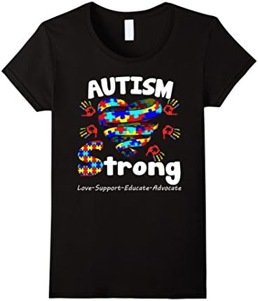 Women's Autism Awareness T shirt Small Black