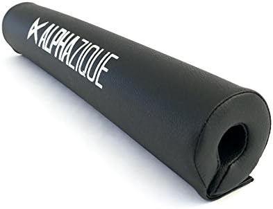 Barbell Squat Pad (Leather) | Foam Neck &amp; Shoulder Bar Support for Squats, Hip Thrusts &amp; Lunges | Fits the Olympic &amp; Smith Machine Bars (Black)