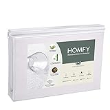 HOMFY Queen Premium Hypoallergenic Waterproof Mattress Protector, Deep Pocket Fitted Sheet (18