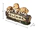 Welcome Garden Statue Solar Powered LED Lights, 15 Inch Puppy Dog Decor Outdoor Garden Yard, Holiday Housewarming Gift