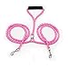 EXPAWLORER Double Dog Leash No-Tangle Dual Leash for Two Dogs Pink