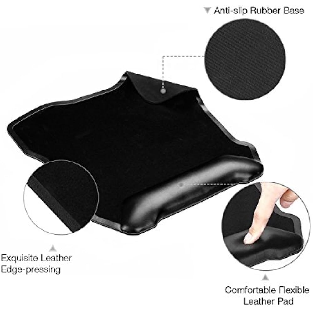 Mouse Pad, Large Gaming Mat Ergonomic Mousepad With Leather Wrist 12