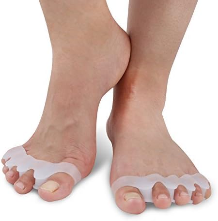 Gel Toe Separators Stretchers Bunion, Toe Spacers for Sports Activities, Yoga Practice &amp; Running for Men and Women to Ease Your Foot Pain (1pair Gel Toe Cap Free)