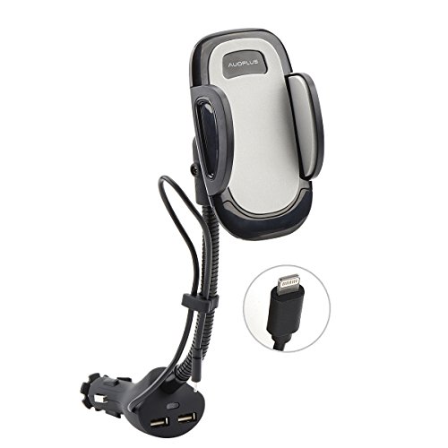 Cigarette Lighter Phone Holder Car Mount Charger 3.1A Dual USB Ports