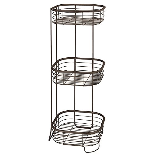iDesign Standing Shower Caddy Organizer, The Forma Collection 9.5" x 9.5" x 26.25", Bronze