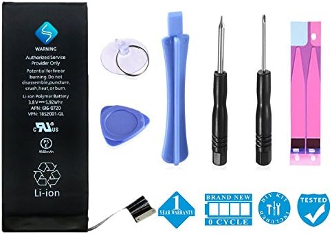 SmartOn Battery for iphone 5C 5S with Complete Repair Toolkit – 1 Year Warranty