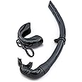 TEQIN Roll-up Snorkel, Silicone Foldable Snorkel with Compact Storage Case, Freediving and Snorkeling Snorkel, Wet Breathing Tube for Freediving, Diving, and Snorkeling Black