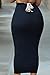 HUUSA Sexy Womens Solid High-Waisted Bodycon Cotton Maxi Skirt (Medium, Black)