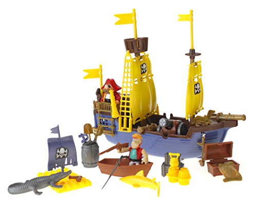 Toy pirate ship playset w/ship, pirates, cannons, treas…
