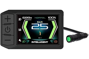 Electric Bike LCD Display, 24V/36V/48V/52V 600C Display Control Panel Waterproof Meter Control Unit Replacement Display Backu