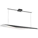 Kuzco Lighting Taro 48" Linear Pendant | Black and White Finish | Modern Angular LED Ceiling Light | Made of Aluminum and Ste