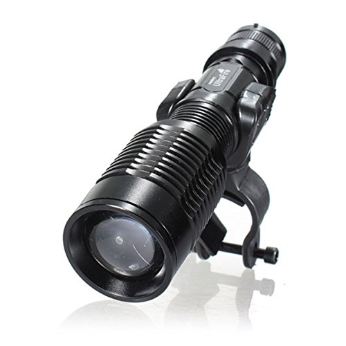 1 Pc Impassioned Unique LED Flashlight Bike Lights 3 Mode 2000 Lumens Night Light Bicycle Head Rear Front Zoomable Headlight Waterproof Camping Holder LEDs Flashlights Torch Lamp Color Black w/ Mount