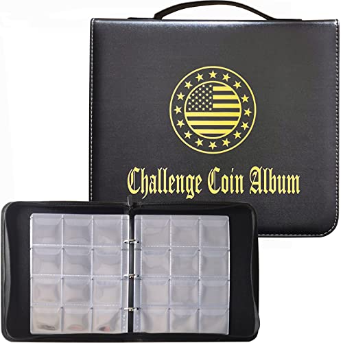 120 Pockets Challenge Coin Display Album Large Military Coin Collection