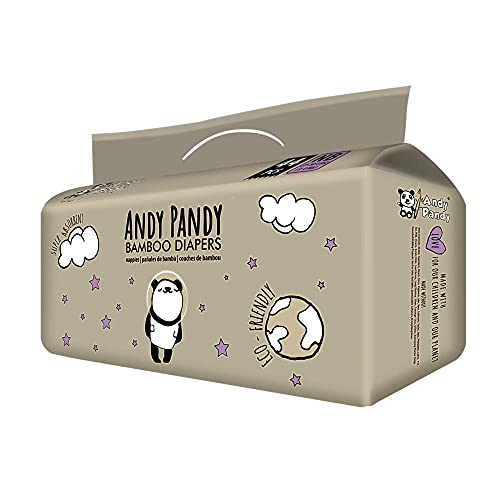 Andy Pandy Bamboo Disposable Diapers 710 lbs 24 kg, White, Newborn (5