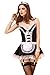 Vivihoo EU1034 Sexy Lingerie Maid Uniform Skirt Costumes Lace Dresses Short Apron (L)