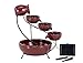 Smart Solar 23941R01 Ceramic Solar Cascade Fountain, Lava Red Finish, Powered by Included Separate Solar Panel, No Operating Costs or Wiring Required Small
