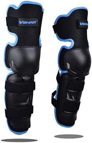 Wonzone 1 Pair Motorcycle Knee Pads Protector Antislip Knee Cap Calf Shin Guards Long Leg Sleeve Adjustable Armor for Adult Motocross Racing Cycling Mountain Bike