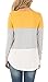 For G and PL Women's Color Block Grey Stripe Contrast Casual Top Yellow XL