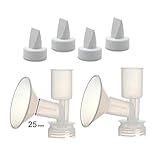 Replacement Flange Kit (Can replace Ameda Standard Flange) for Ameda Purely Yours, Ultra Breastpump, Flange 25 mm, with Duckbill; Made by Maymom
