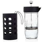 Mason Jar French Press | 6 cup (24oz) | Tea & Coffee Maker | Black | by Simple Life Cycle