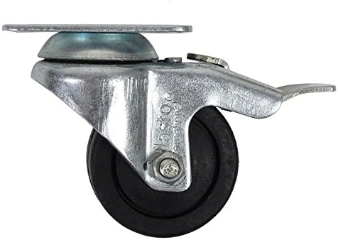 Plasto 176 Lbs Load Capacity 50 mm Chrome Finish Revolving Plate Wheels With Brakes