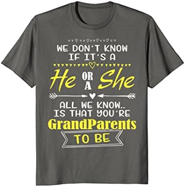 Mens He Or She Grandparents To Be Pregnancy Announcement Shirt Large Asphalt
