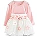 NNJXD Baby Girl Long Sleeve Cotton Kids Casual School Dress for Children Size 6-9 Months Pink