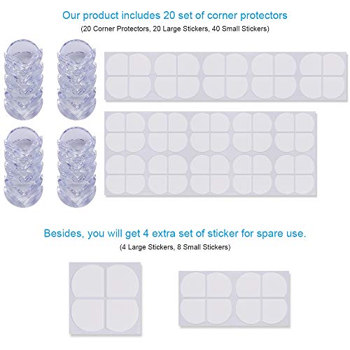 Corner Protector, 20 Pack Baby Proofing Table Corner Guards for Baby Safety, Keep Child Safe from Sharp Corners