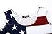OMONSIM Women's Vogue Shoulder Off Wide Hem Design Top Shirt American Flag T Shirt