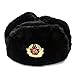 Black Fur Winter Ushanka Hat with RED STAR Emblem X-LARGE