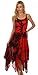 Sakkas 902 Annabella Corset Bodice Handkerchief Hem Dress - Black/Red - One Size Plus