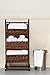 BIRDROCK HOME 3-Tier Abaca Storage Organizer Shelf with Solid Wood Frame - Durable Handwoven Abaca Fiber Baskets - Ideal for Organizing Living Rooms, Bedrooms, or Kitchens - Brown Wash, Espresso