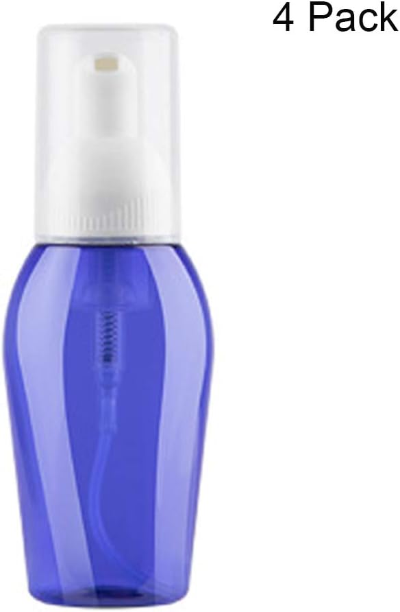 BELUPAID Foaming Bottles 4 Pack Soap Dispenser Foaming Pump BPA-Free Plastic Refillable Portable Travel Liquid Soap Bottle 80 ml/2.8 oz Size Curve Bottle (Blue)