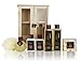 Holiday Gift Basket For Women, Sandalwood Ylang Oil with Shea Butter & Vitamin E, Spa Gift Set, In Wooden Cabinet. 6 Greeting Cards included