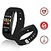Fitness Tracker,kirlor New Version Colorful Screen Smart Bracelet with Heart Rate Blood Pressure Blood oxygen Monitor,Smart Watch Pedometer Activity Tracker Bluetooth for Android & IOS(Black)