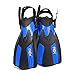 Adult Snorkeling Swim Fins Short blade Diving Fins Adjustable Flippers，1 Pair (Blue, XS/M)