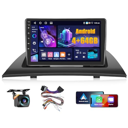 Fuluku 4+64G Android Car Radio for BMW X3 E83 2004-2010 with Wireless Carplay & Android Auto, 9'' IPS Touch Screen Car Radio with Bluetooth 5.0/GPS/Rear View Camera/FM/WiFi/SWC