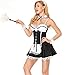 French Maid Costume - XS- 5XL Women Sexy Naughty French Maid Fancy Dress Uniform For Halloween (4XL)