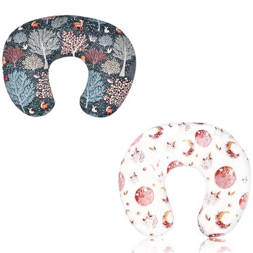 Jundetye Baby Nursing Pillow Cover, Removeable Breastfeeding Pillow Slipcover, Nursing Pillow Case for Newborn Boys Girls, Soft Fabric Fits Snug On Infant, Washable and Breathable