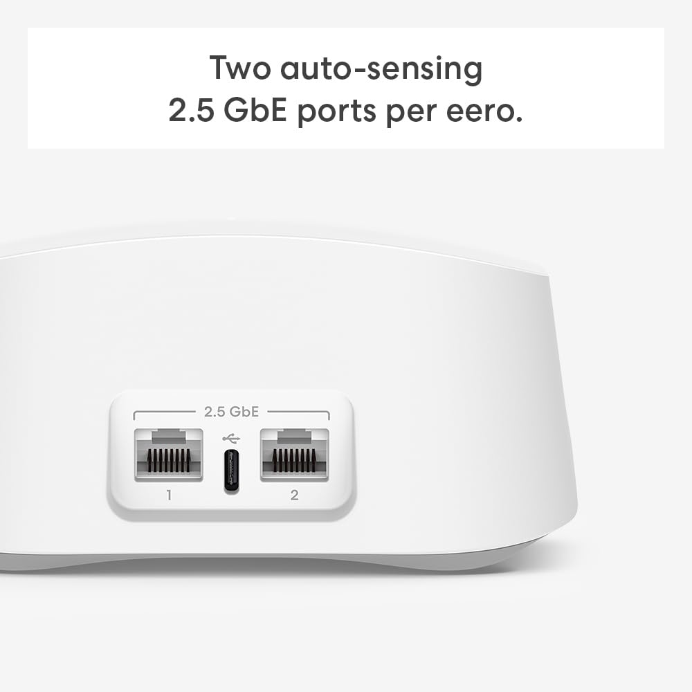 Amazon eero 7 dual-band mesh Wi-Fi 7 router (newest model) - Supports internet plans up to 2.5 Gbps, Coverage up to 6,000 sq. ft., 3-pack