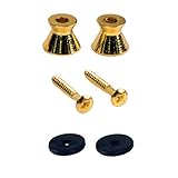 Seismic Audio 2 Pack of Gold Strap Buttons for Electric Guitars-Universal fit (SAGA62-2Pack)