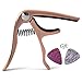 Professional Zinc Alloy Capo for 4-String Ukulele - Soprano & Concert - Lightweight & Rose Gold - Includes 2 Ukulele Picks - BestSounds