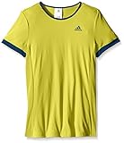 adidas Girls Court Tee, Large, Shock Slime Tech Steel